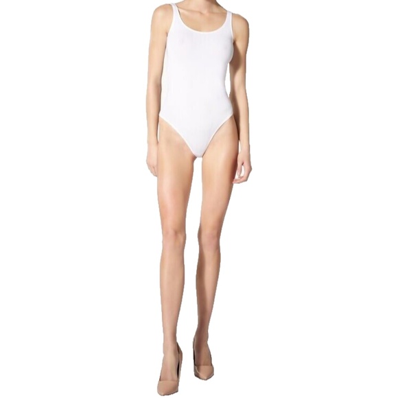 Women Wolford Bodysuit Jamaika String Body Shiny White Size Small - Picture 3 of 10
